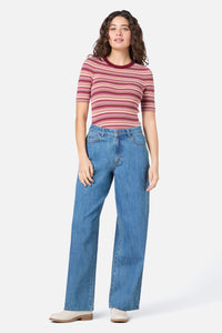 Princess Highway - Sadie Stripe Knit Top - berry