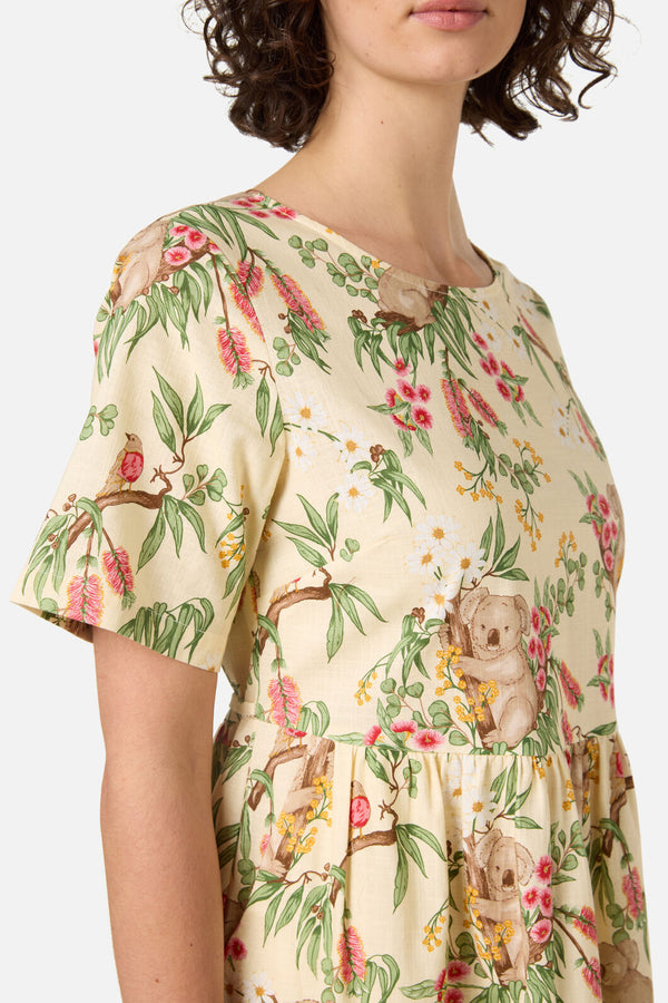 Princess Highway - Koala Smock Dress - lemon