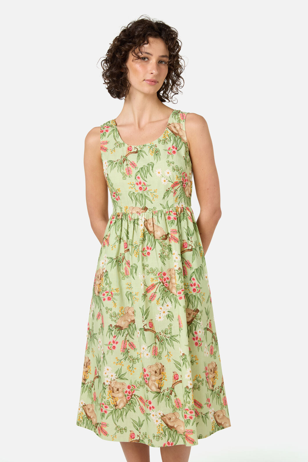 Princess Highway - Koala Sleeveless Midi Dress - mint