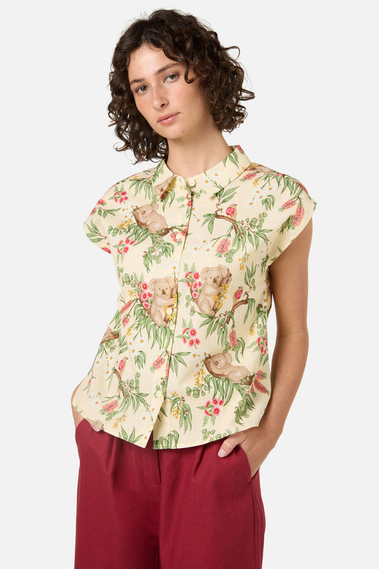 Princess Highway - Koala Sleeveless Shirt - lemon