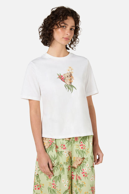 Princess Highway - Koala Print Relaxed Tee - cream