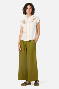 Princess Highway - Native Flora Embroidered Shirt - cream