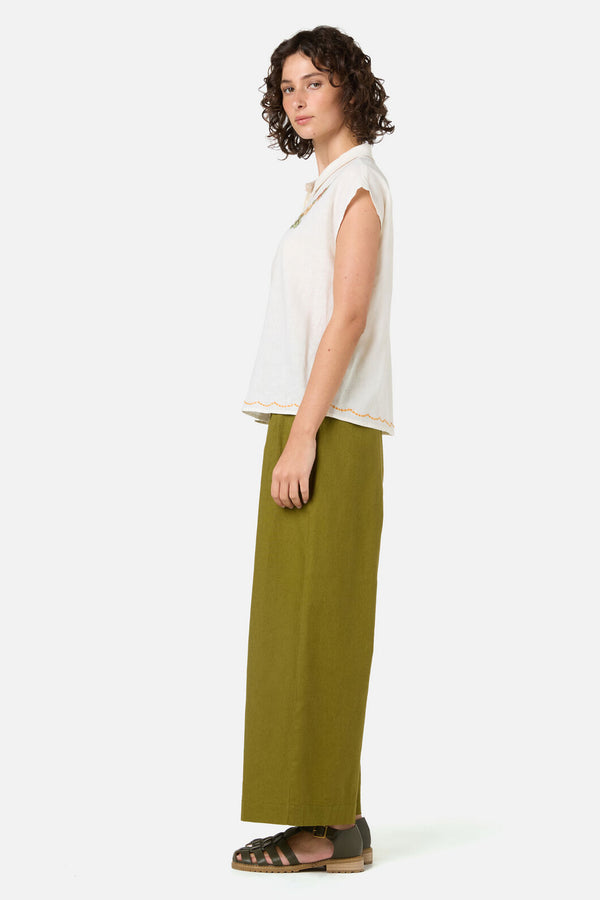 Princess Highway - Native Flora Embroidered Shirt - cream