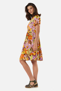 Princess Highway - Lexi Floral Smock Dress - chocolate