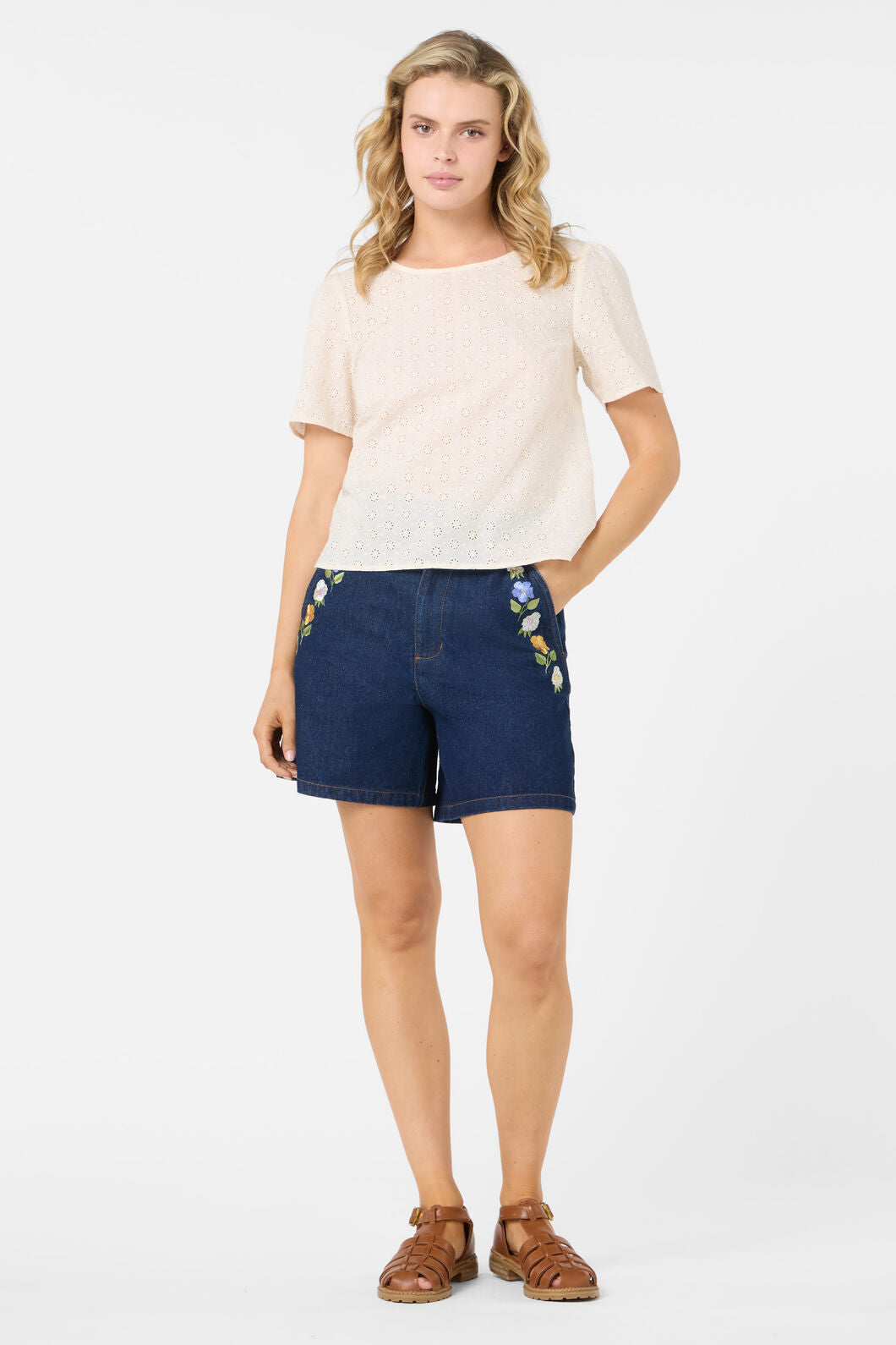 Princess Highway - Asher Broderie Top - cream