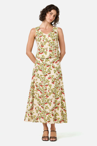 Princess Highway - Cherry Tomatoes Midi Skirt - cream