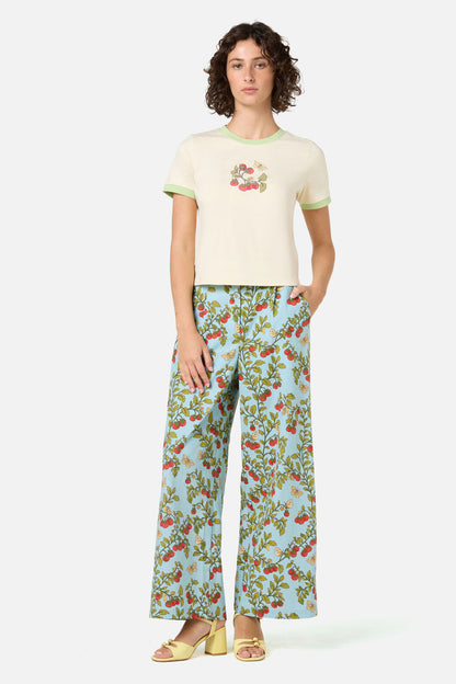 Princess Highway - Cherry Tomatoes Ringer Tee - cream