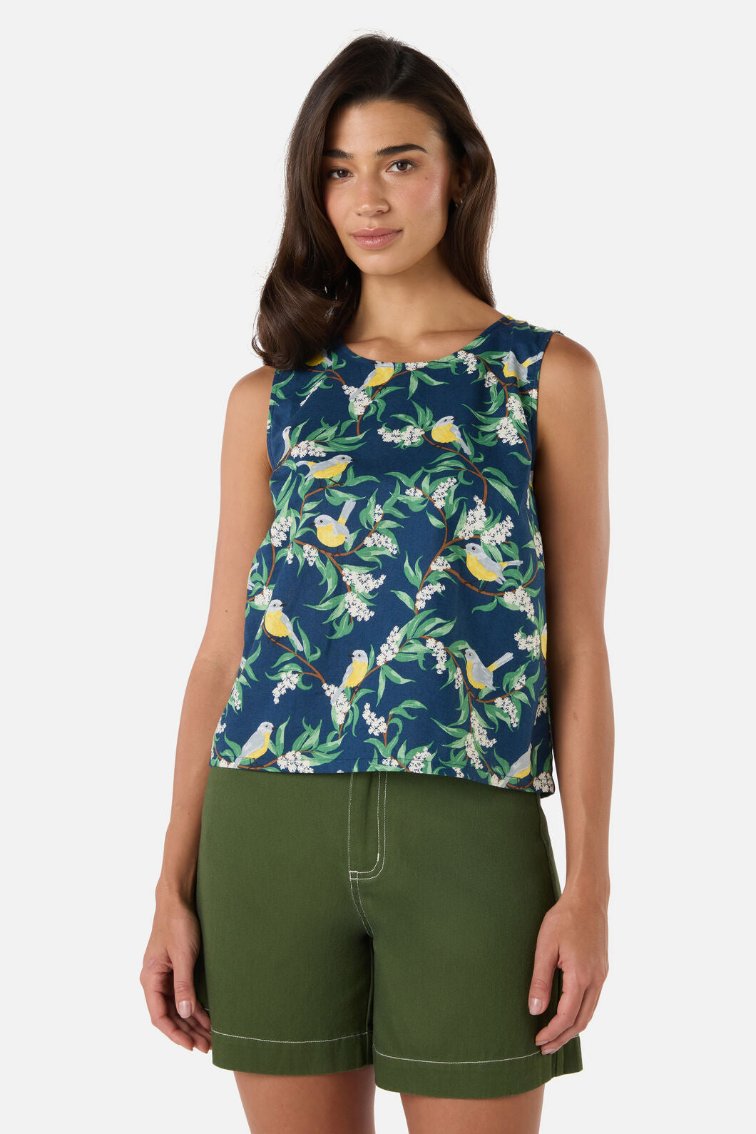 Princess Highway - Yellow Robin Shell Top - navy