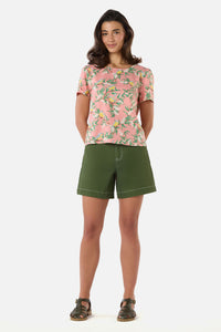 Princess Highway - Yellow Robin Short Sleeve Top - coral