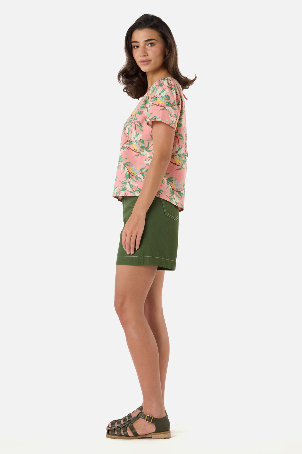 Princess Highway - Yellow Robin Short Sleeve Top - coral