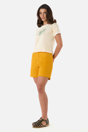 Princess Highway - Yellow Robin Ringer Tee - lemon