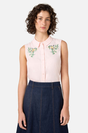 Princess Highway - Robin Embroidered Sweet Shirt - pink