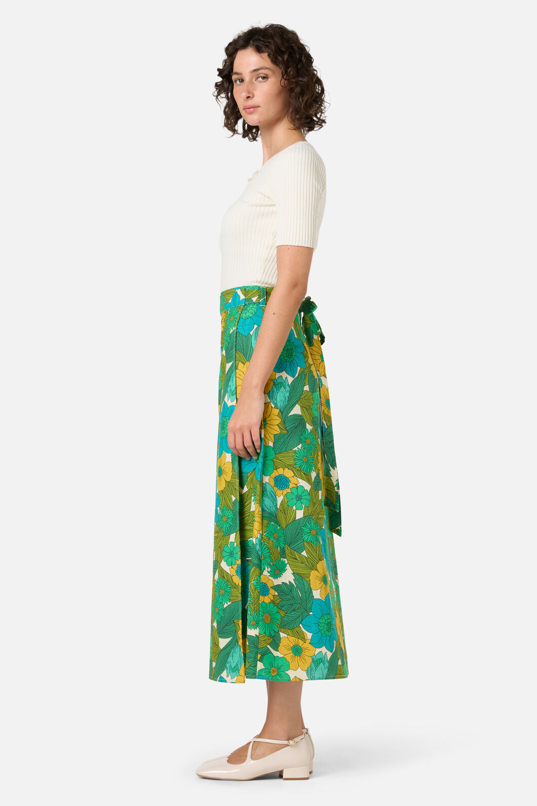 Princess Highway - Nellie 70'S Floral Wrap Skirt - green