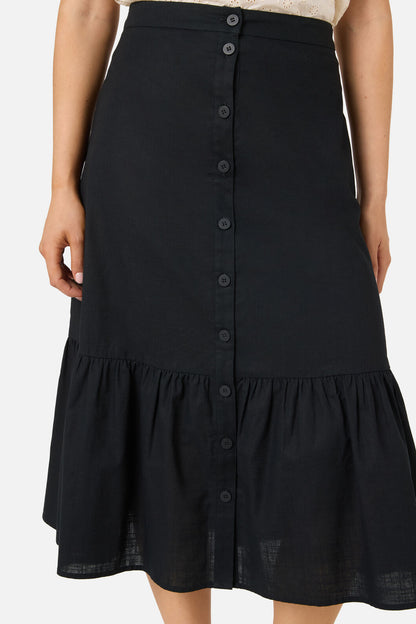 Princess Highway - Jolie Button Front Midi Skirt - black