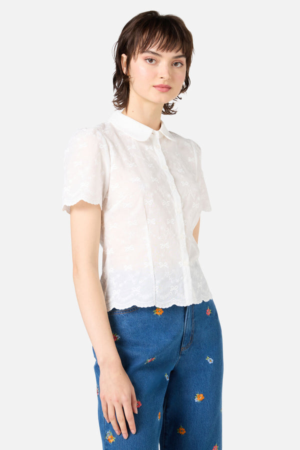 Princess Highway - Sweet Bow Blouse - white