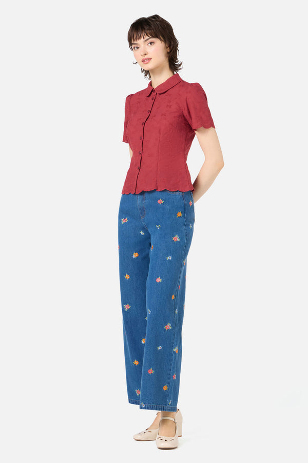 Princess Highway - Sweet Bow Blouse - wine