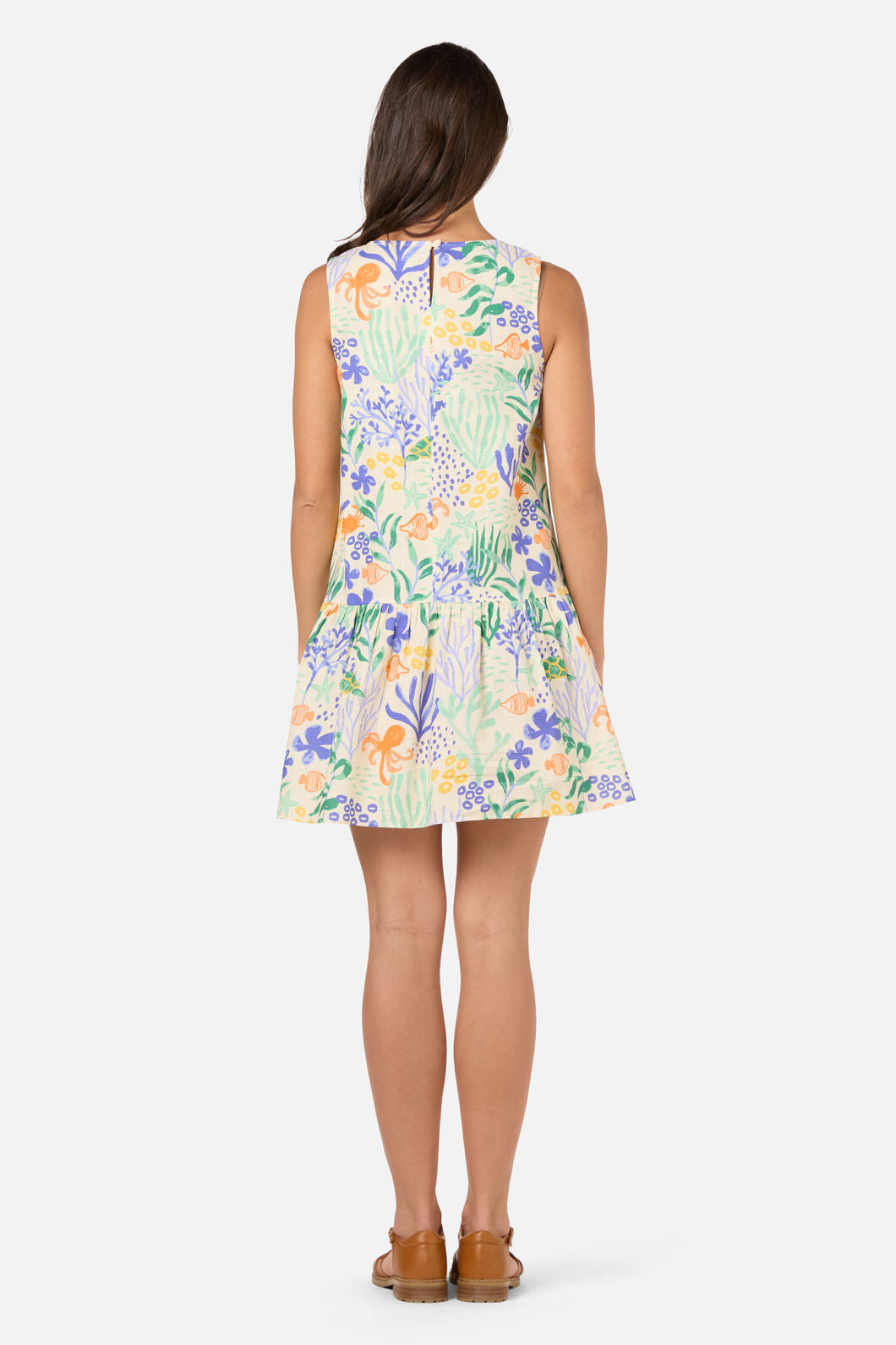 Princess Highway - Coral Reef Mini Beach Dress - cream