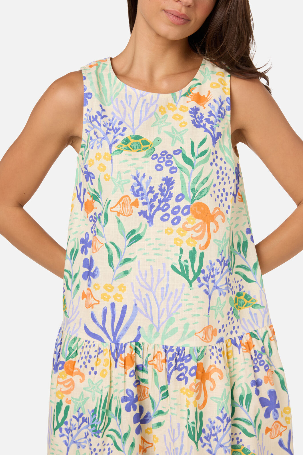 Princess Highway - Coral Reef Mini Beach Dress - cream