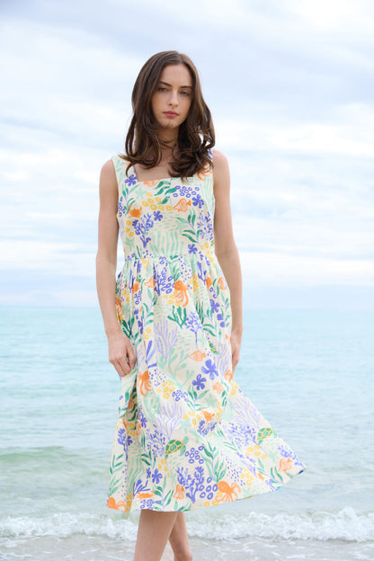 Princess Highway - Coral Reef Midi Dress - cream