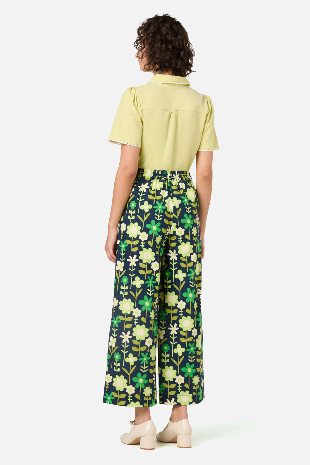 Princess Highway - Lucy Retro Short Sleeve Blouse - green