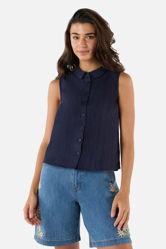 Princess Highway - Carter Sleeveless Blouse - navy