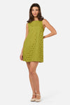Princess Highway - Daisy Broderie Shift Dress - green
