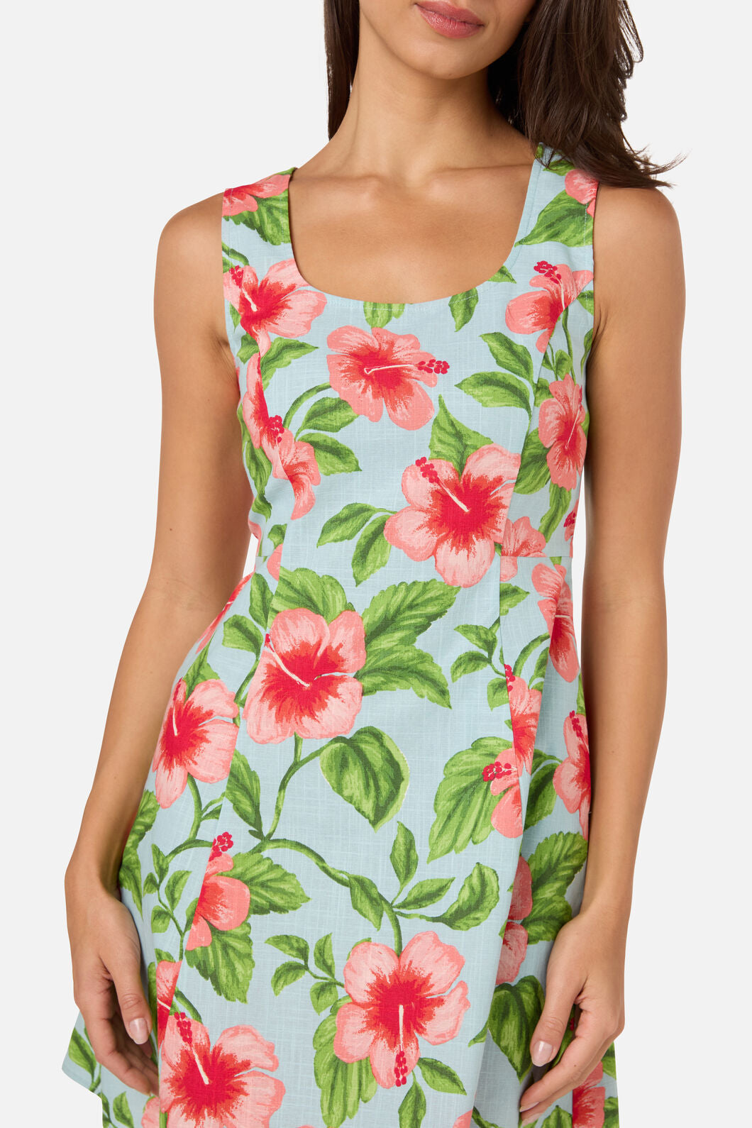 Princess Highway - Hibiscus Summer Mini Dress - blue