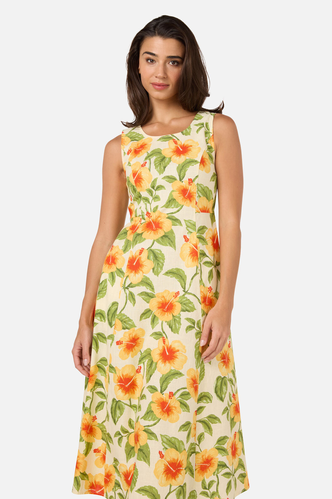 Princess Highway - Hibiscus Summer Midi Dress - cream