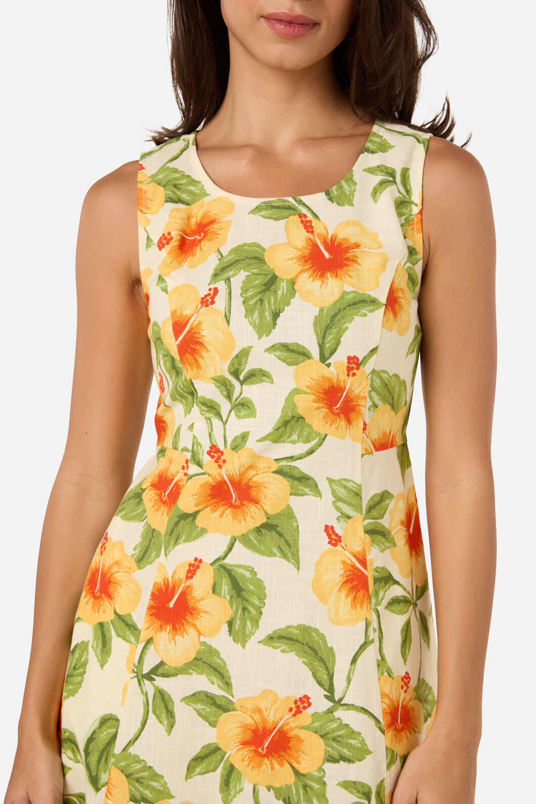 Princess Highway - Hibiscus Summer Midi Dress - cream