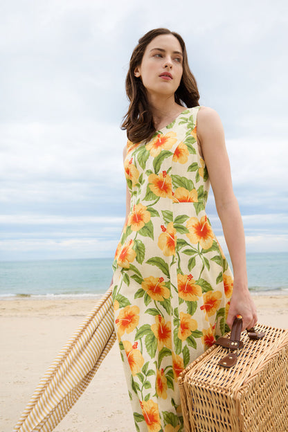 Princess Highway - Hibiscus Summer Midi Dress - cream