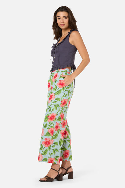 Princess Highway - Hibiscus Summer Pant - blue