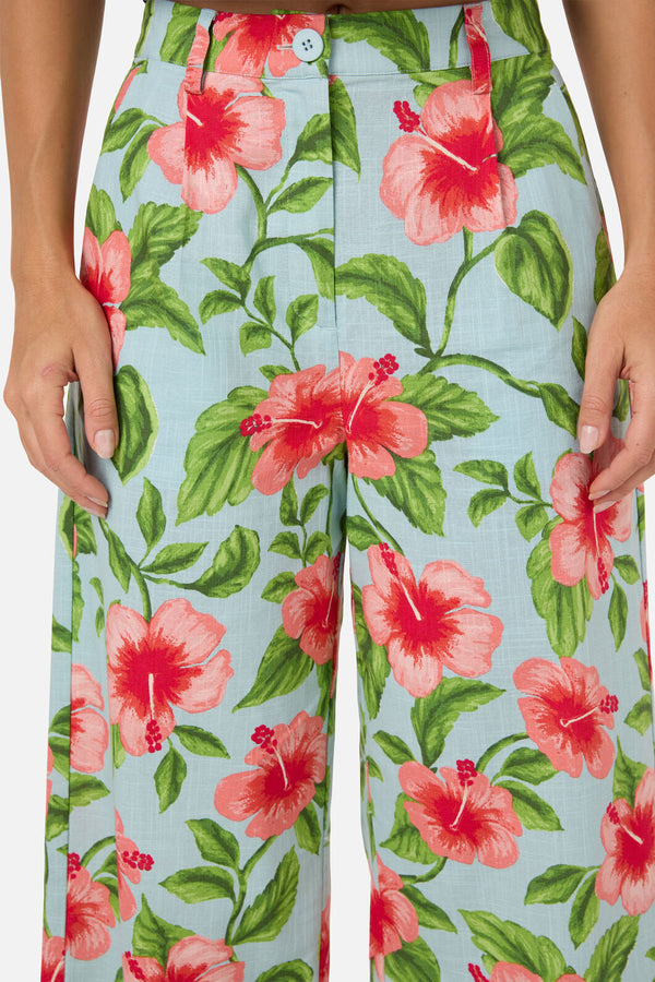 Princess Highway - Hibiscus Summer Pant - blue