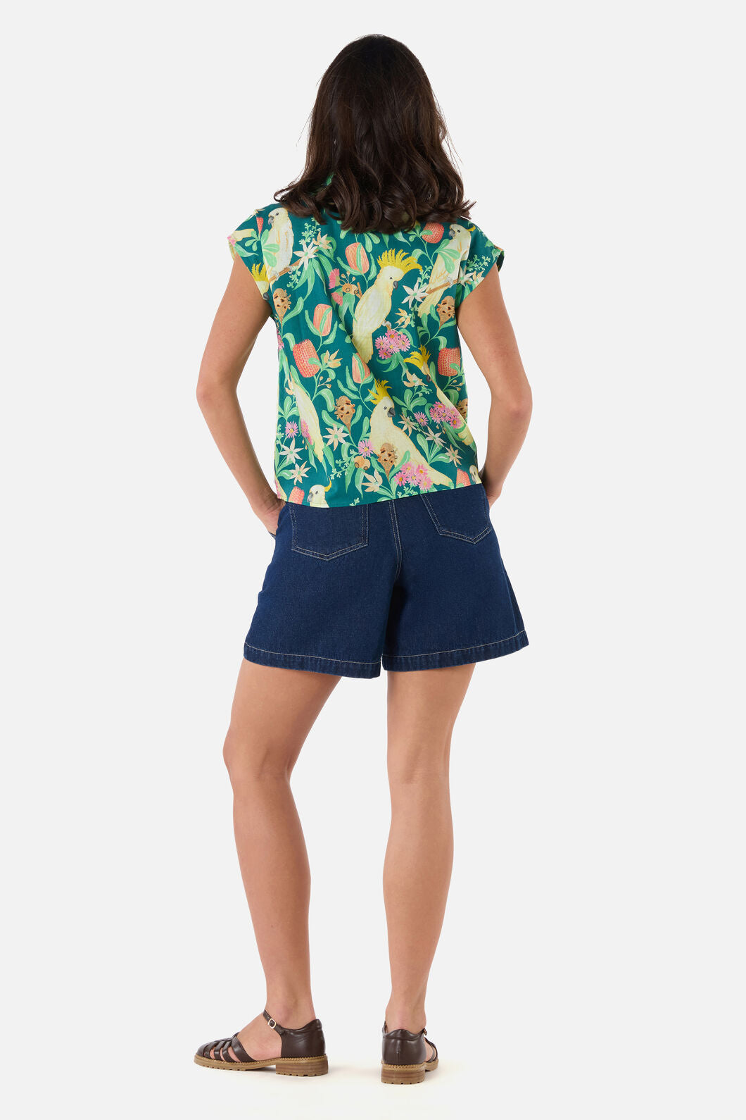 Princess Highway - Cockatoo & Flora Blouse - teal