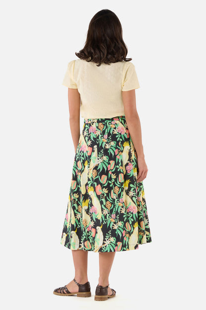 Princess Highway - Cockatoo & Flora Midi Skirt - black