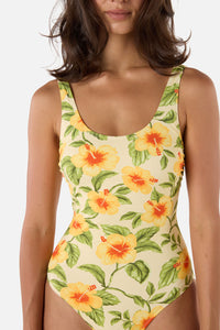 Princess Highway - Hibiscus One Piece - cream