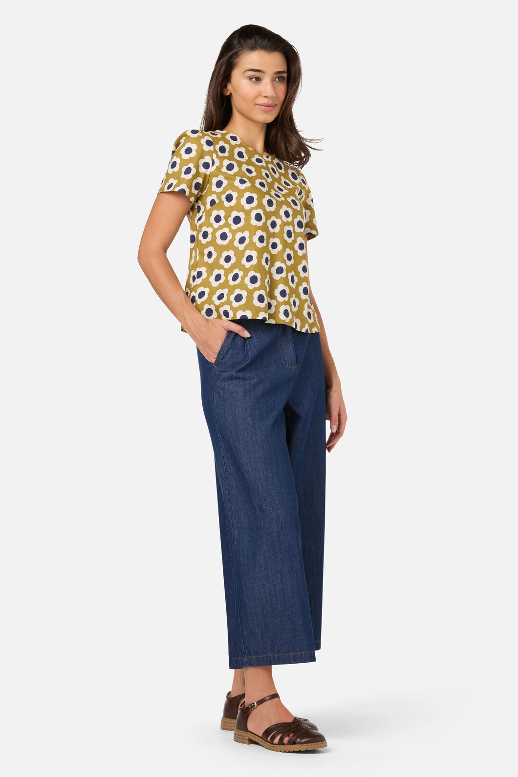 Princess Highway - Janie 60'S Short Sleeve Top - olive