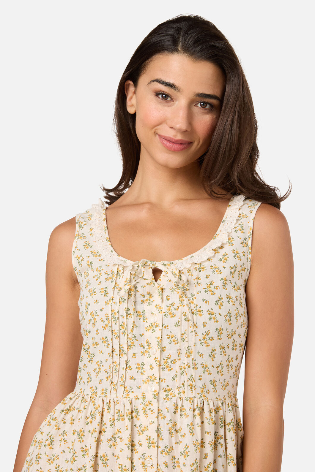 Princess Highway - Elodie Ditsy Corset Midi Dress - yellow