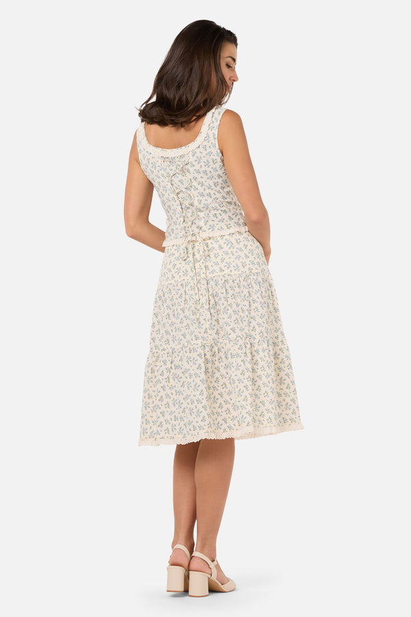 Princess Highway - Elodie Ditsy Corset Top - blue