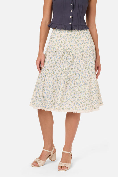 Princess Highway - Elodie Ditsy Tiered Skirt - blue