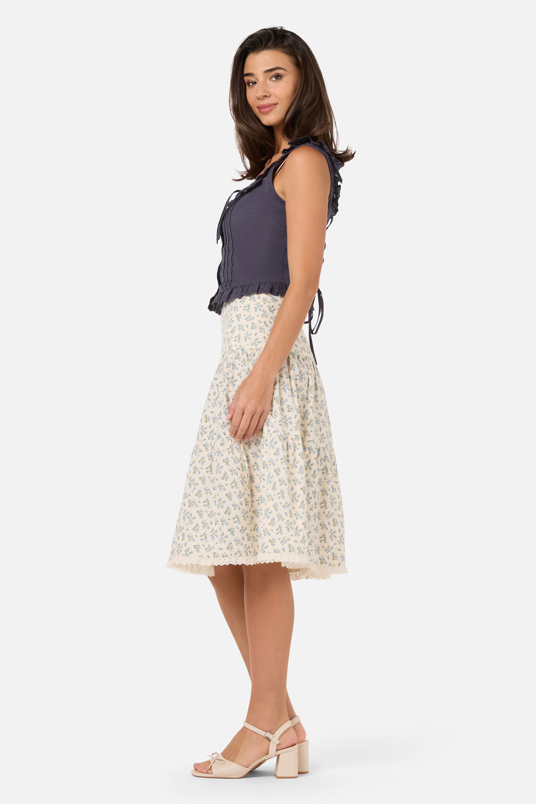 Princess Highway - Elodie Ditsy Tiered Skirt - blue
