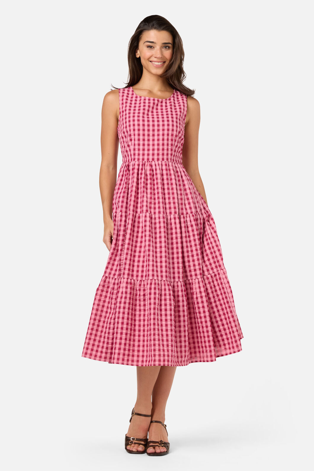 Princess Highway - Margot Check Midi Dress - pink