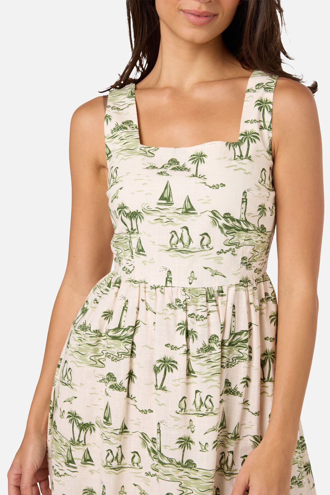 Princess Highway - Seaside Toile Midi Dress - green