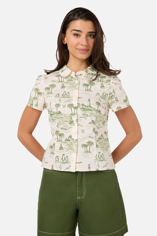 Princess Highway - Seaside Toile Blouse - green