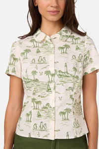 Princess Highway - Seaside Toile Blouse - green