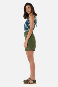 Princess Highway - Sammy Contrast Stitch Short - olive