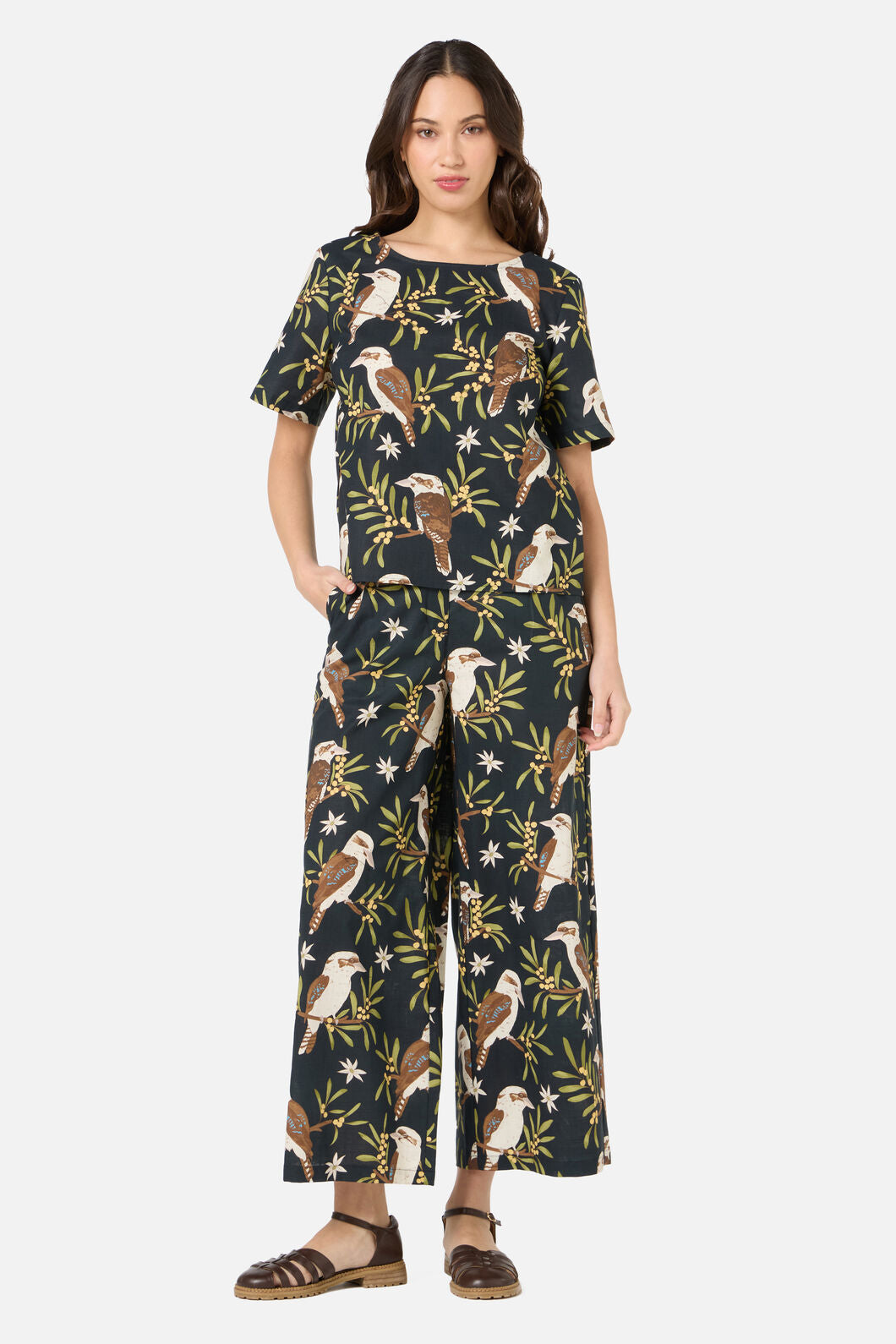 Princess Highway - Kookaburra Short Sleeve Top - black