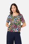 Princess Highway - Liberty Native Sleeved Top - navy