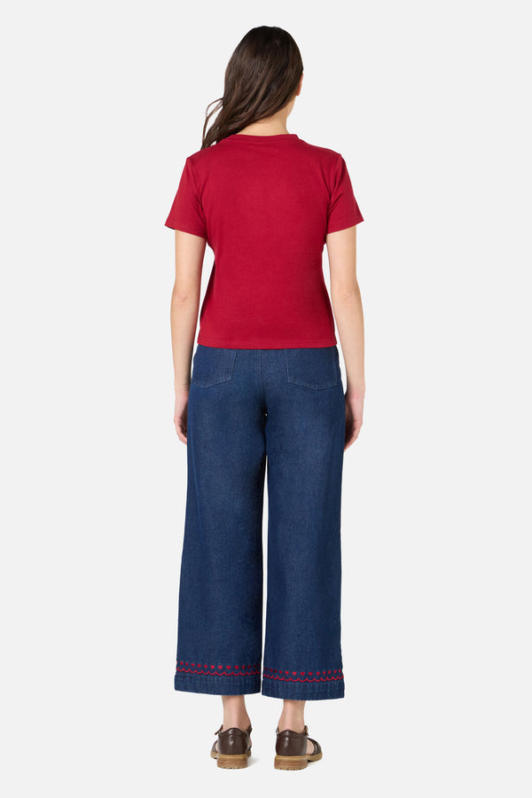 Princess Highway - Horse & Flower Printed Tee - red