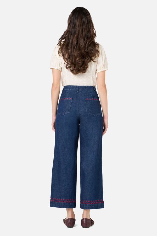 Princess Highway - Sweet Heart Emb Jean - dark-denim