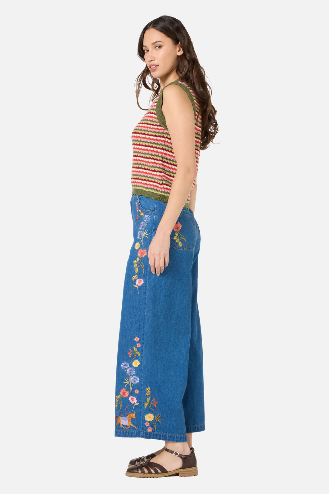 Princess Highway - Leslie Stripe Knit Tank Top - olive